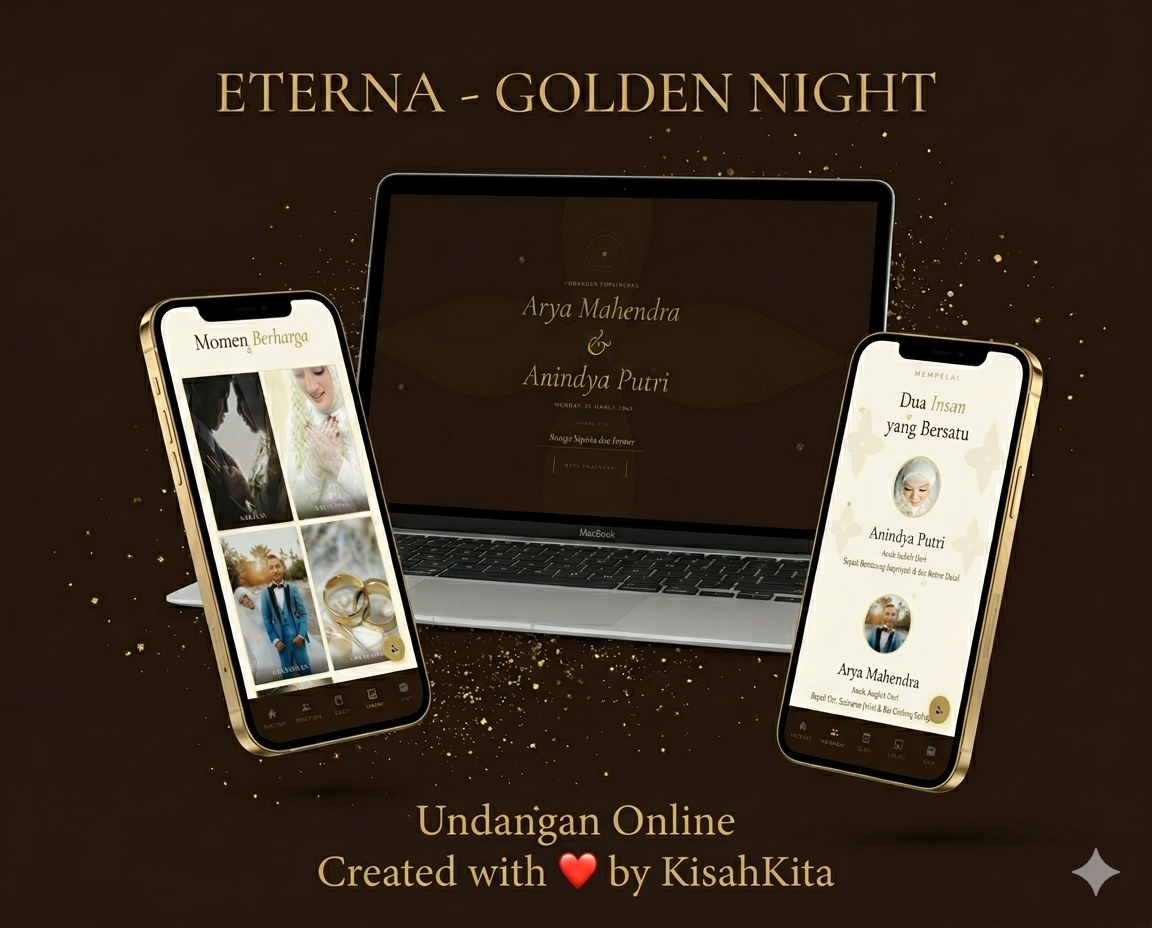 Tema undangan nikah Eterna - Golden Night